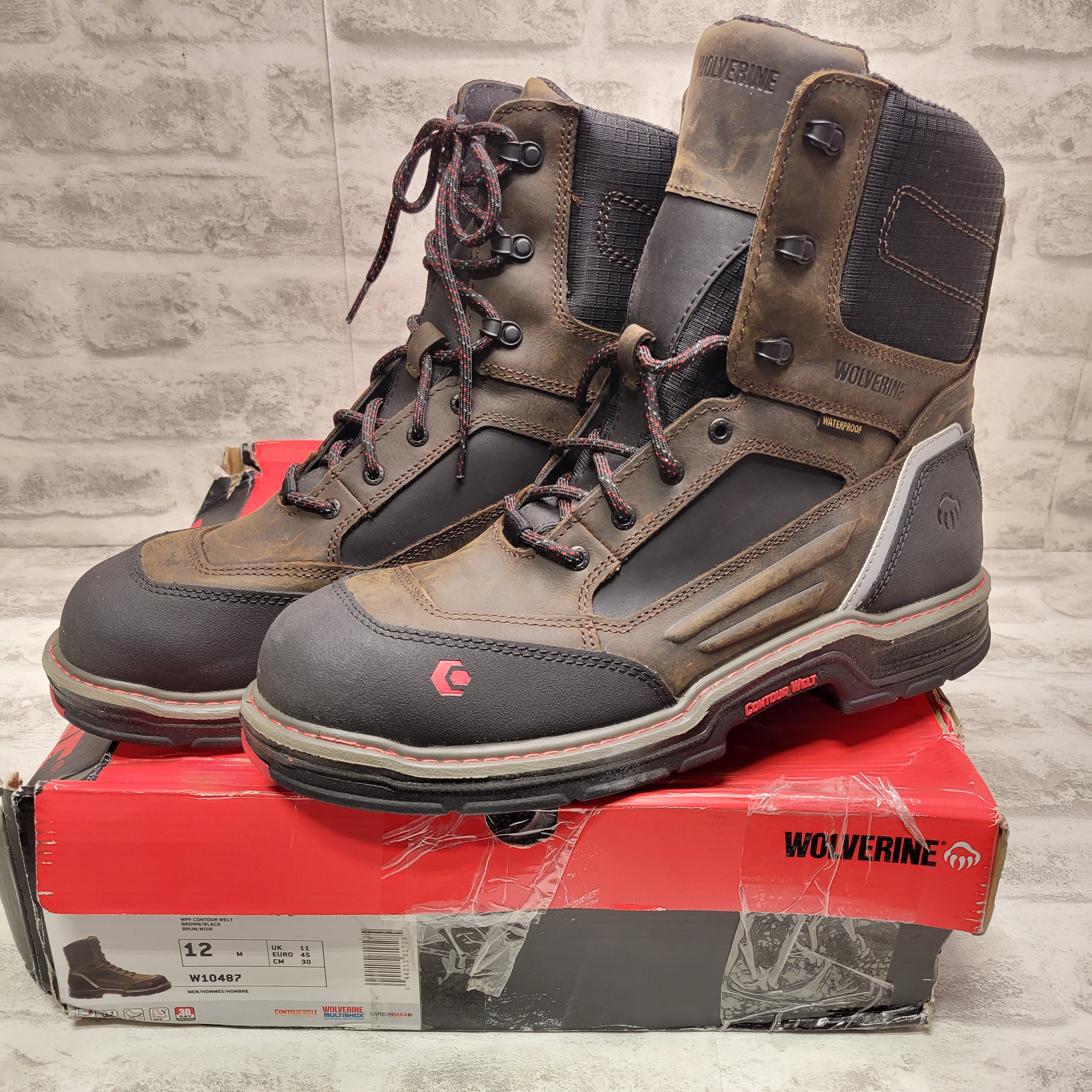 Wolverine Men's Overman Waterproof 8'' Work Boots - Composite Toe - Brown, 12(M) (7772612591854)